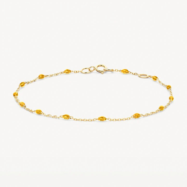 14k Geelgouden armband caramel resin Citrien 2226YRC