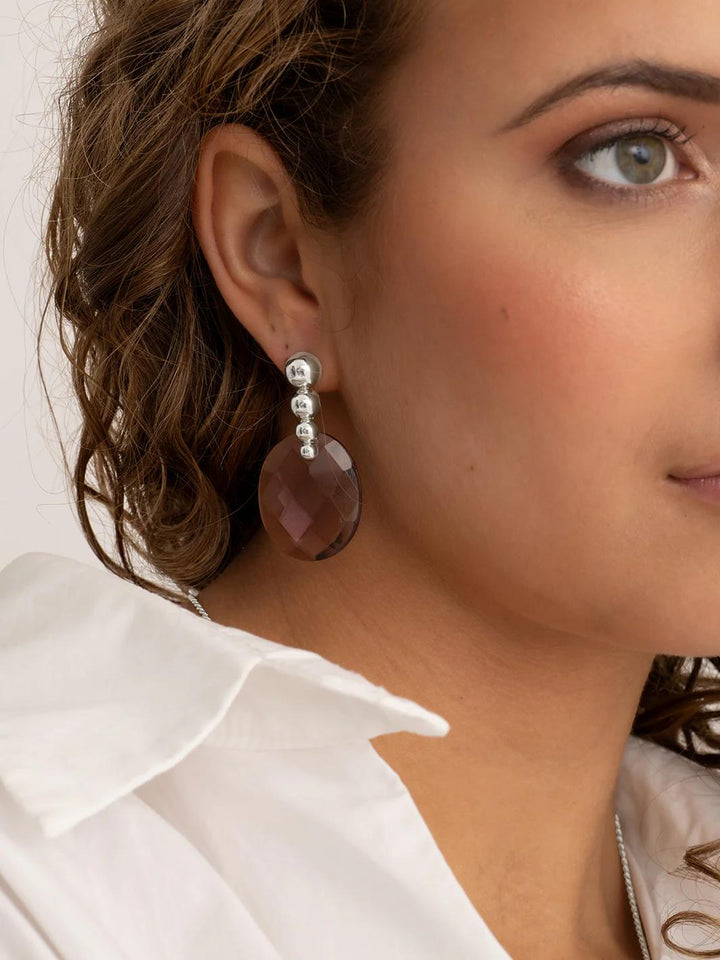 Sparkling Jewels Bubble Push Back Oorbellen Rhodium Plated – EAS34