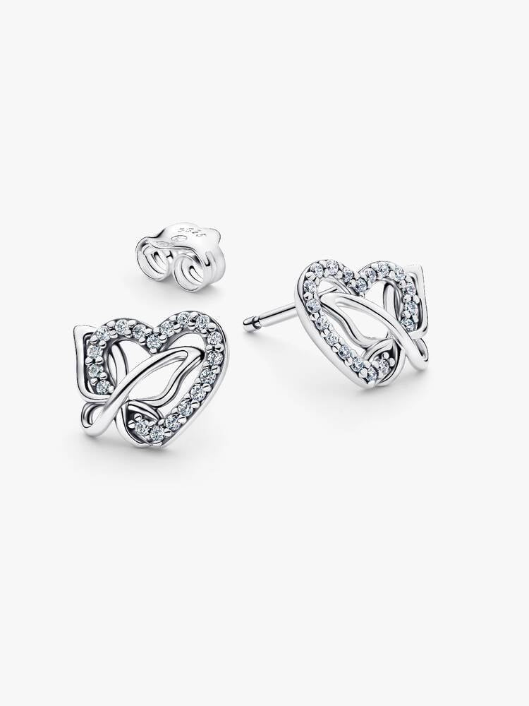 Pandora Entwined Heart & Butterfly Stud Oorbellen 294476C01