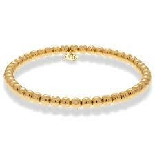 18 kt Y&G Bracelet 16,5 cm  op veer geregen ringetjes