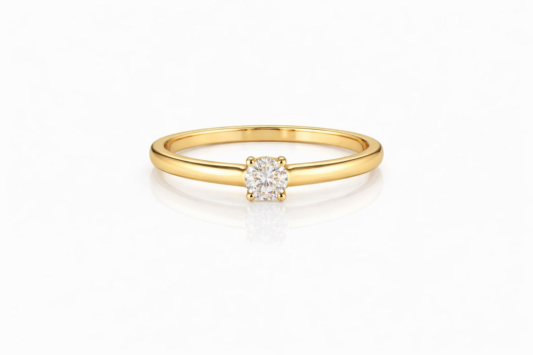 14 kt geelgoud met 1 x 0,20 ct diamant Tw/Si