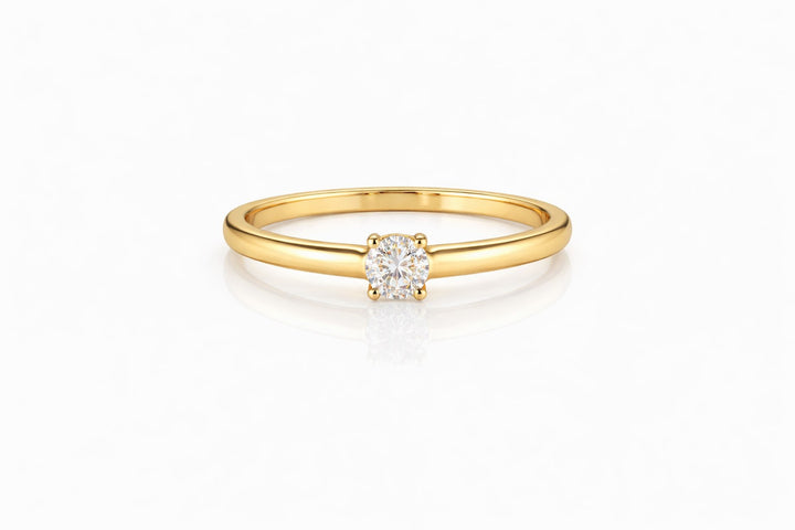 14 kt geelgoud met 1 x 0,20 ct diamant Tw/Si
