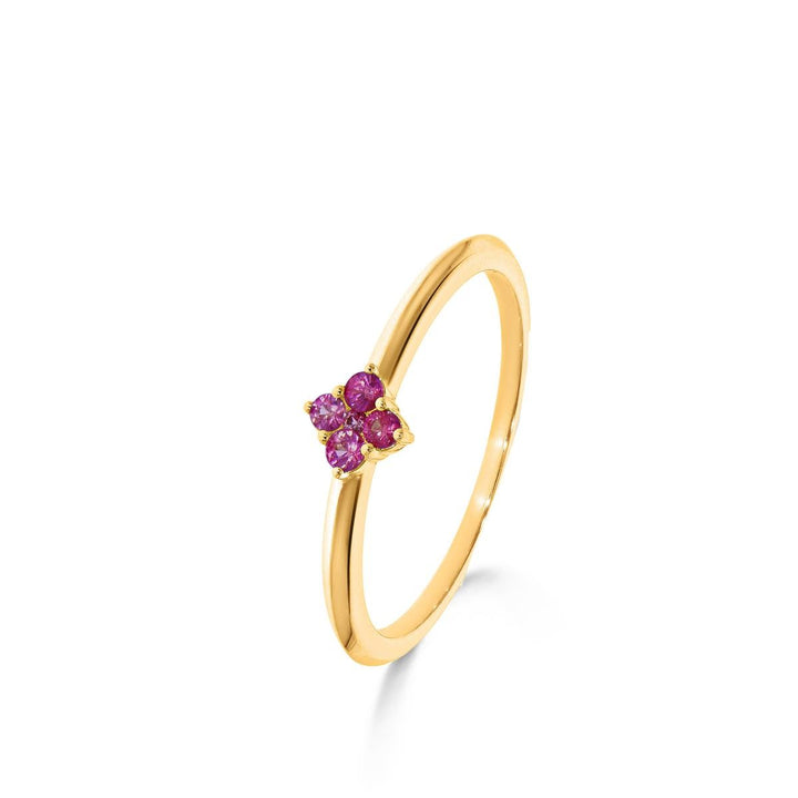 18 kt Ring  Roze Saffier Geelgoud 068015X