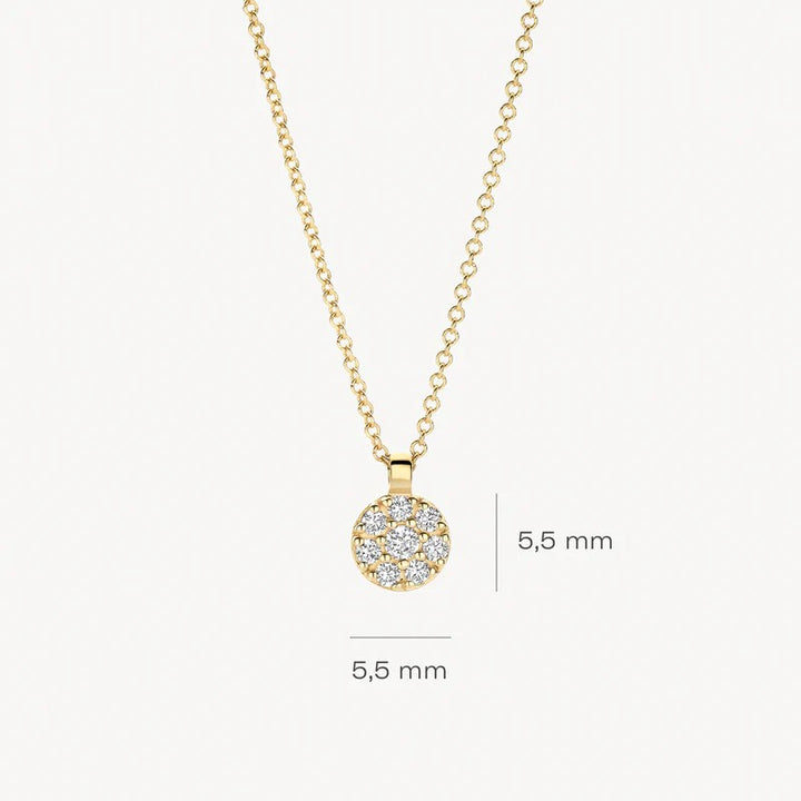 Blush 14k Geelgouden Collier met Pavé Zirkonia Hanger 3206YZI