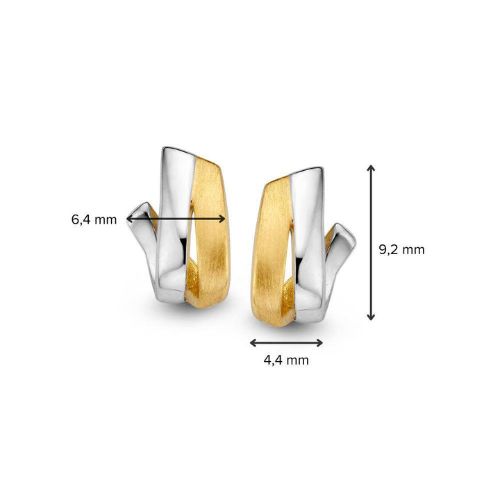 14 kt Bicolor gouden oorstekers mat/poli.OB406758