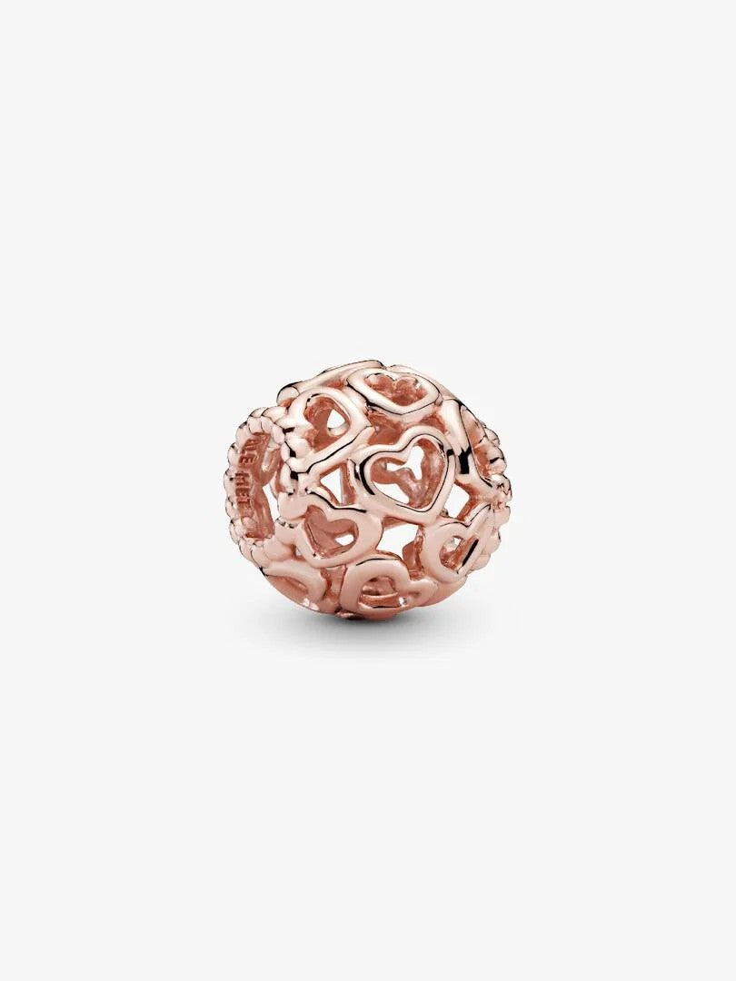 Pandora Moments 780964 - Roségoudplated bedel met opengewerkte hartjes
