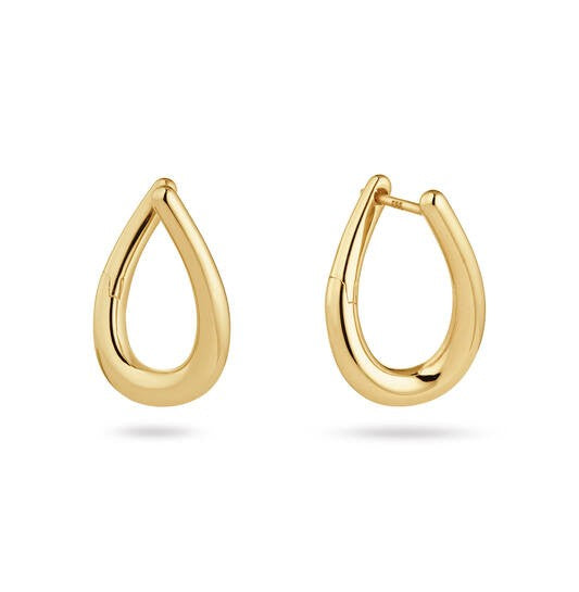 14 kt Premium Hoops Gold Klapoorringen Ovaal 20 mm