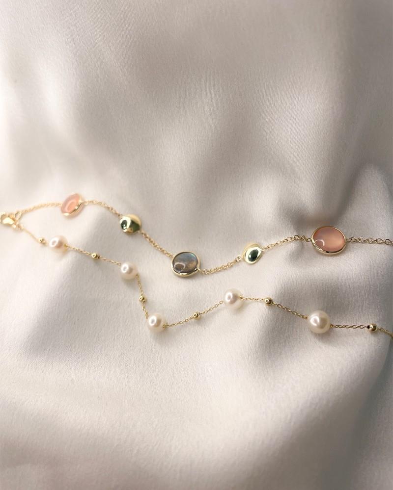 14 kt Armband geelgoud parel 19 cm 5.5 zoetwater
