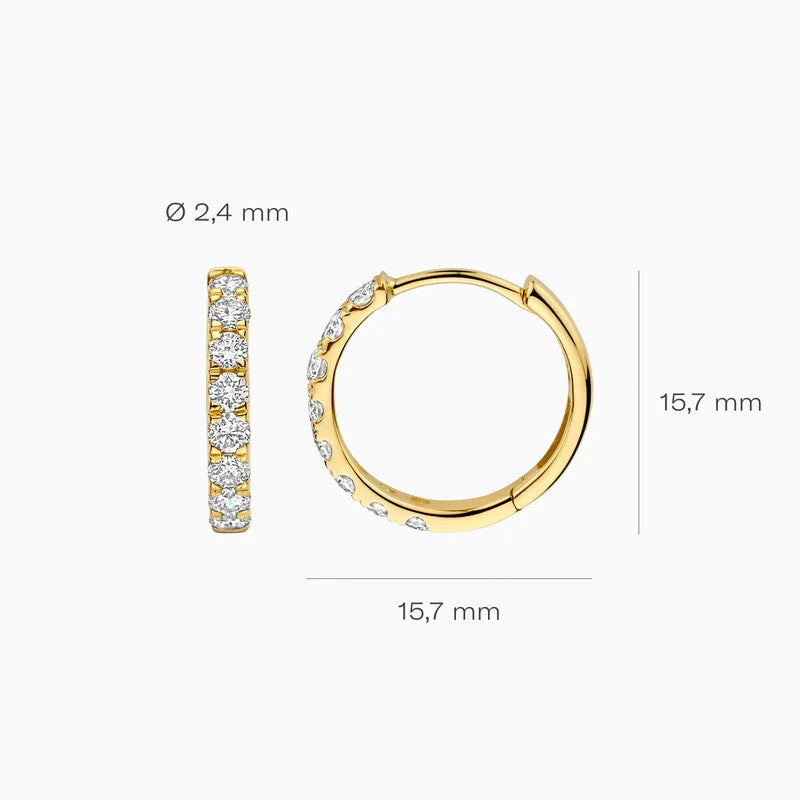 14k Geelgouden Oorringen met Lab-Grown Diamanten  LG7032Y