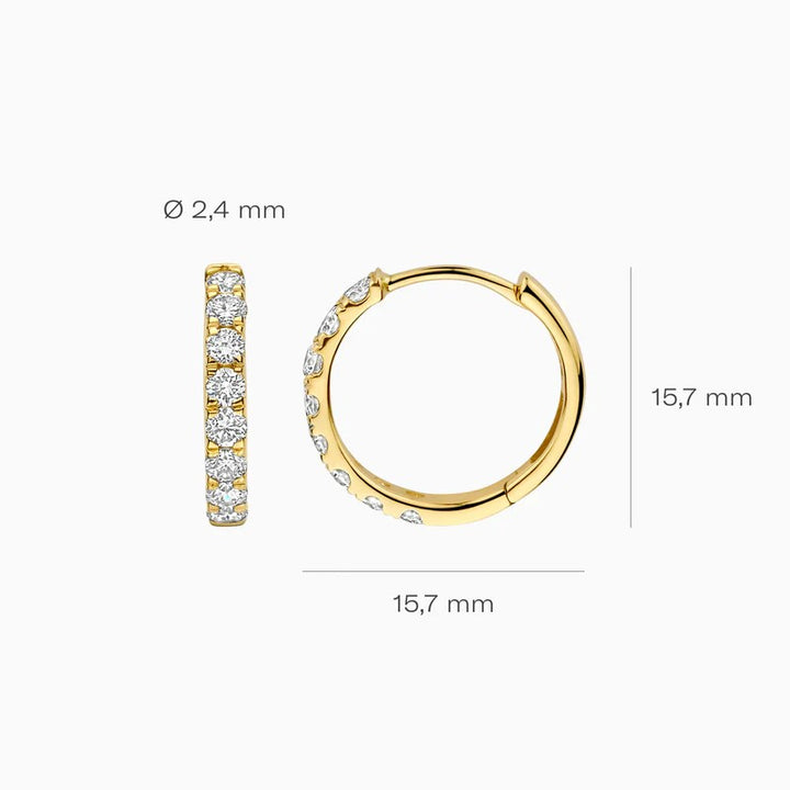 14k Geelgouden Oorringen met Lab-Grown Diamanten  LG7032Y