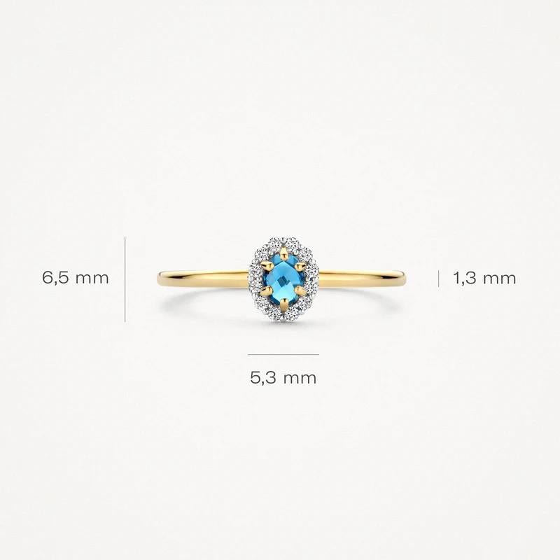 14k Geelgouden ring 1258YLB met Blauwe Topaas