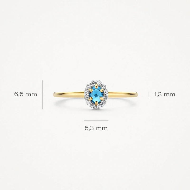 14k Geelgouden ring 1258YLB met Blauwe Topaas