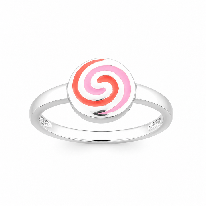 Zilveren Kinder Ring Rond met Emaille – 13.27719