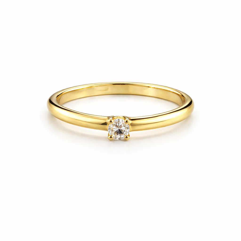 14 kt geelgoud met 1 x 0,20 ct diamant Tw/Si