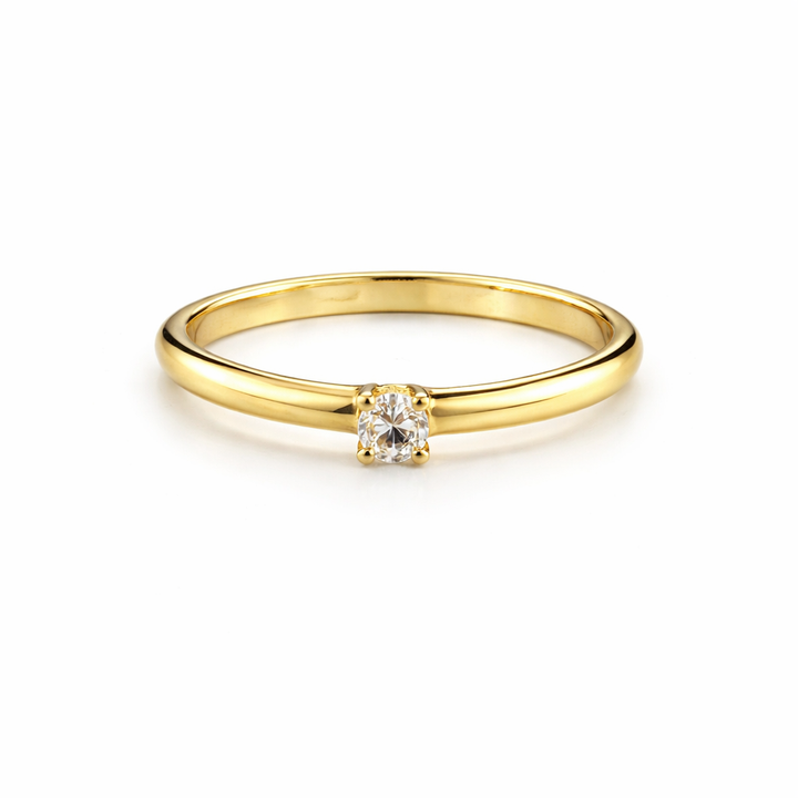 14 kt geelgoud met 1 x 0,20 ct diamant Tw/Si