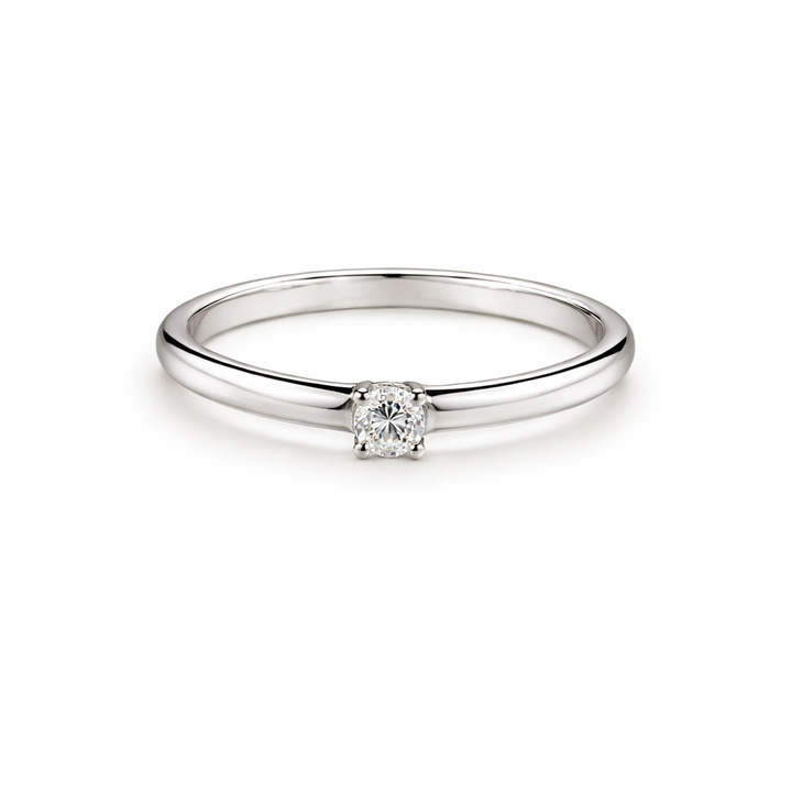 14 kt geelgoud met 1 x 0,10 ct diamant Tw/Si
