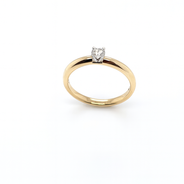Dames14 kt ring solitair diamant 0.18 ct H Vs1 GU2724