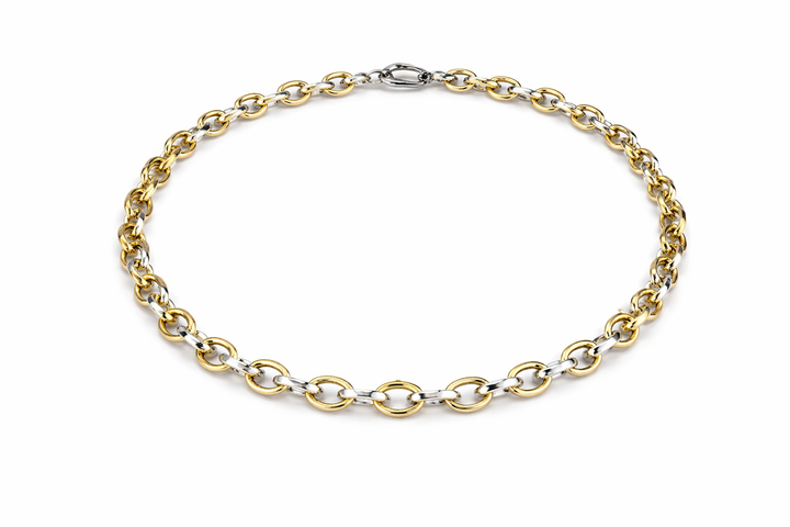14 kt bicolor anker armband 18,5 cm