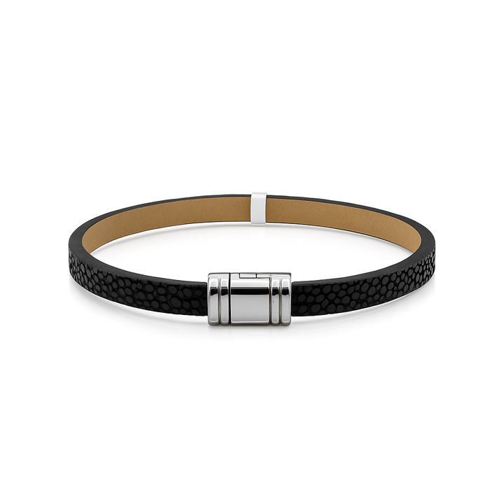 Armband roggeleer staal slot 608 GAL AC