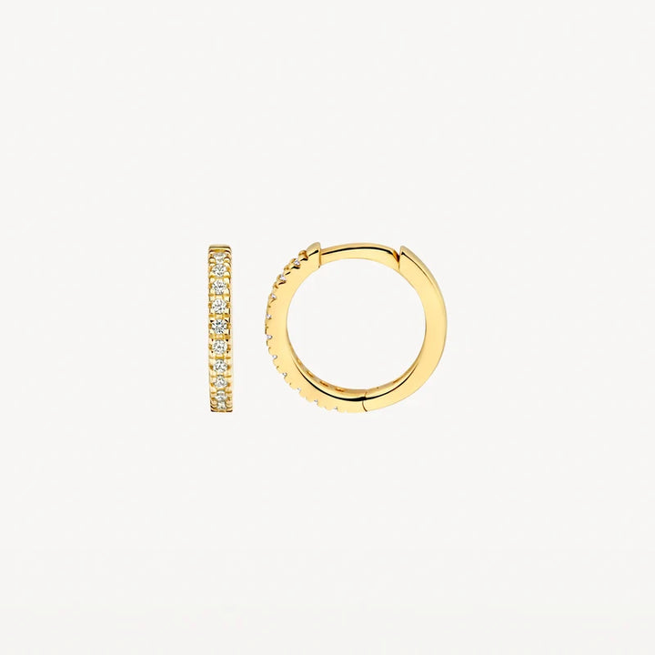 Blush Oorringen 7307YZI – 14 Karaat Geelgoud met Pavé Zirkonia 11,7 mm