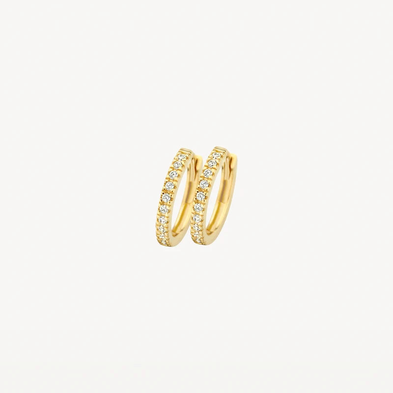 Blush Oorringen 7307YZI – 14 Karaat Geelgoud met Pavé Zirkonia 11,7 mm
