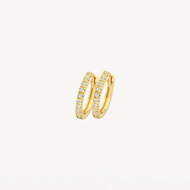 Blush Oorringen 7307YZI – 14 Karaat Geelgoud met Pavé Zirkonia 11,7 mm