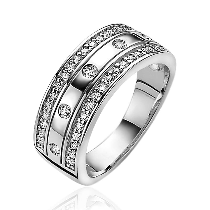 ZINZI Zilveren Multi-Look Ring met Witte Zirkonia – ZIR830