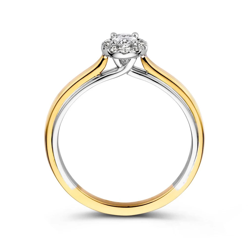 14 Kt ring bicolor briljant 0.32 crt RG417975