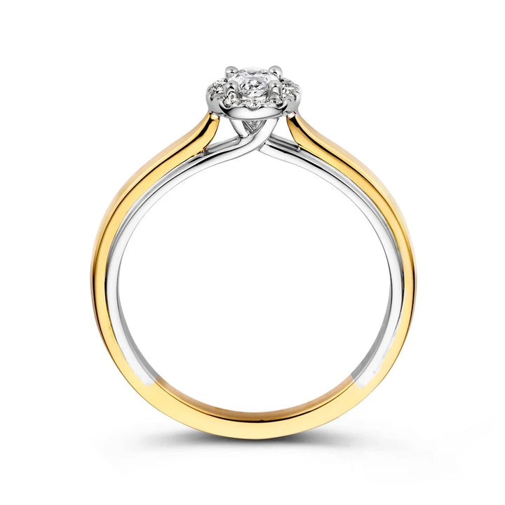 14 Kt ring bicolor briljant 0.32 crt RG417975