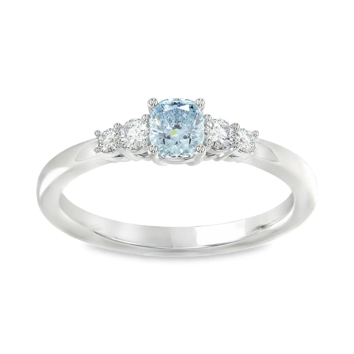 14 karaat witgouden ring met 0,65 ct blauwe lab grown diamant – WRL2493 – maat 54