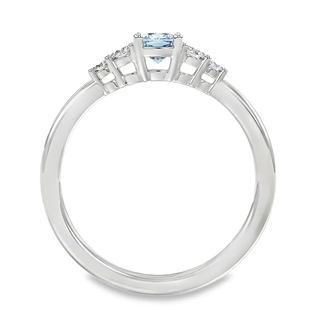 14 karaat witgouden ring met 0,65 ct blauwe lab grown diamant – WRL2493 – maat 54