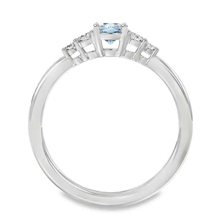 14 karaat witgouden ring met 0,65 ct blauwe lab grown diamant – WRL2493 – maat 54