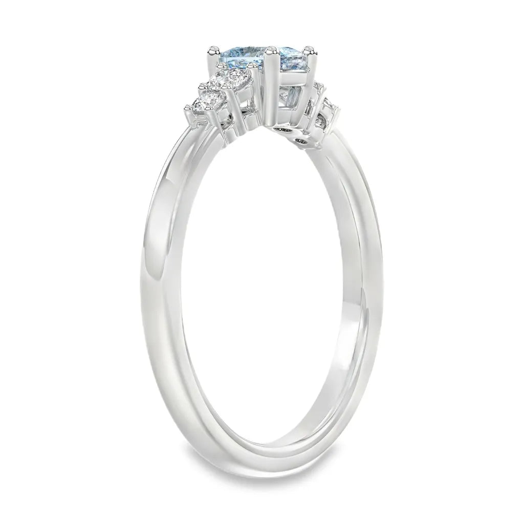 14 karaat witgouden ring met 0,65 ct blauwe lab grown diamant – WRL2493 – maat 54