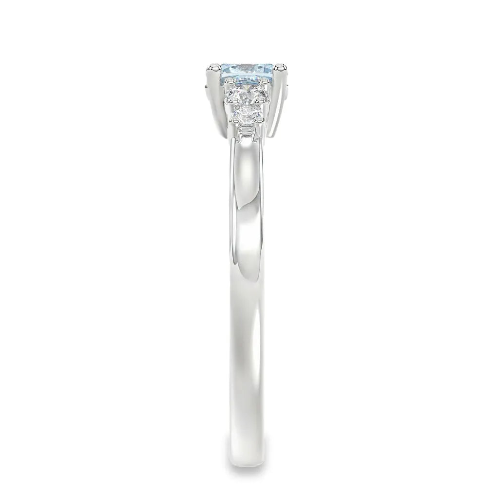 14 karaat witgouden ring met 0,65 ct blauwe lab grown diamant – WRL2493 – maat 54