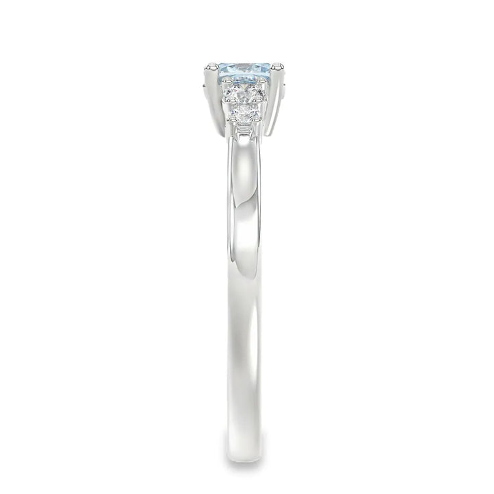 14 karaat witgouden ring met 0,65 ct blauwe lab grown diamant – WRL2493 – maat 54
