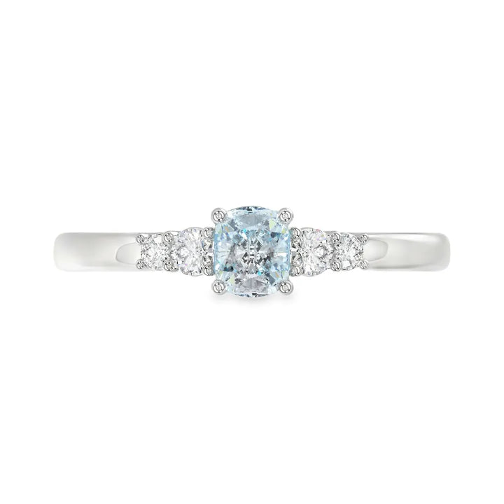 14 karaat witgouden ring met 0,65 ct blauwe lab grown diamant – WRL2493 – maat 54