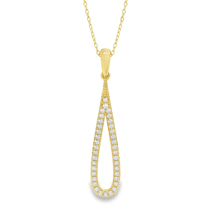 14 karaat geelgouden hanger met 0,16 ct lab grown diamant – GHL2460