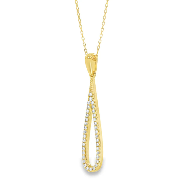 14 karaat geelgouden hanger met 0,16 ct lab grown diamant – GHL2460
