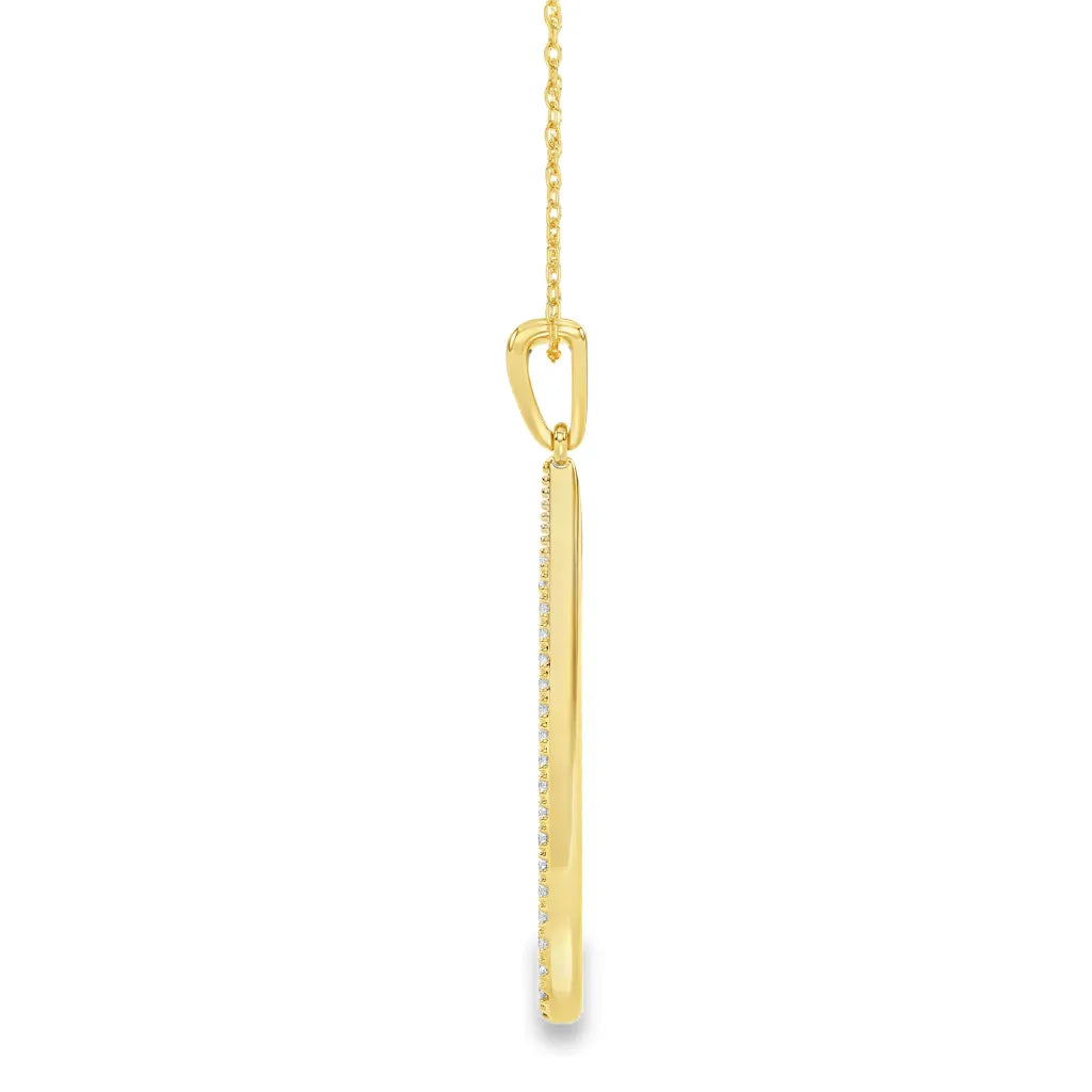 14 karaat geelgouden hanger met 0,16 ct lab grown diamant – GHL2460