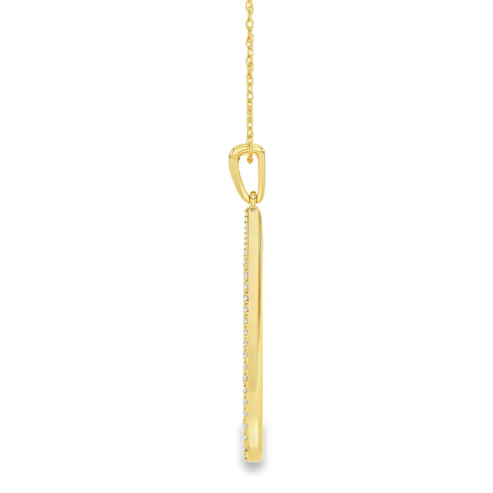 14 karaat geelgouden hanger met 0,16 ct lab grown diamant – GHL2460