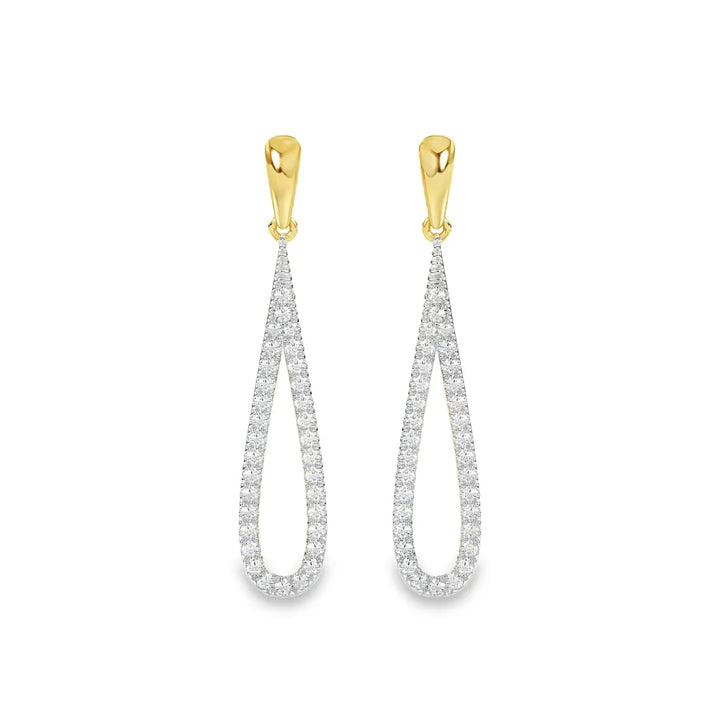 14 karaat geelgouden oorhangers met 0,34 ct lab grown diamant – GOL2460