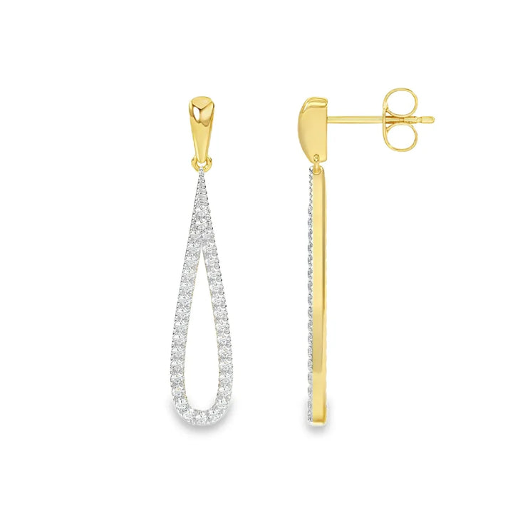 14 karaat geelgouden oorhangers met 0,34 ct lab grown diamant – GOL2460