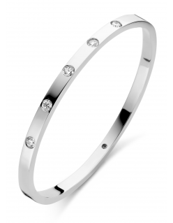 Fjory bangle armband recht 6 mm vierkant geel – 5-steens tot 0,75 crt