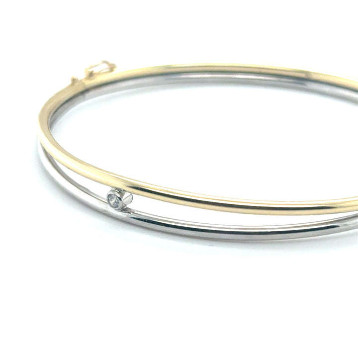 Fjory Slavenarmband 14 Karaat Geel- en Witgoud met 0,05 ct Diamant – 41-A30XX022-0,05