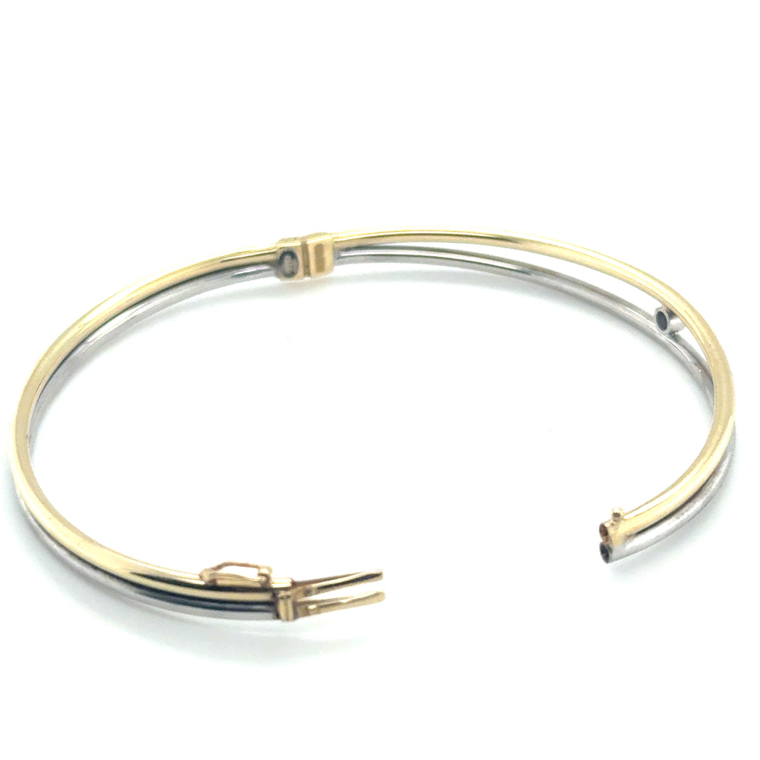 Fjory Slavenarmband 14 Karaat Geel- en Witgoud met 0,05 ct Diamant – 41-A30XX022-0,05