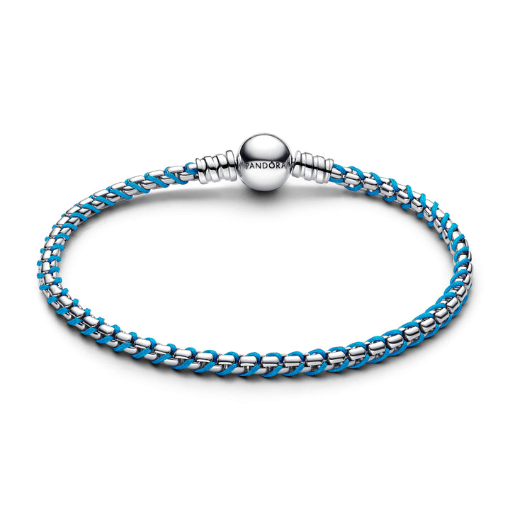 Pandora Pandora Armband Zilver met Turquoise Koord 593816C01-18