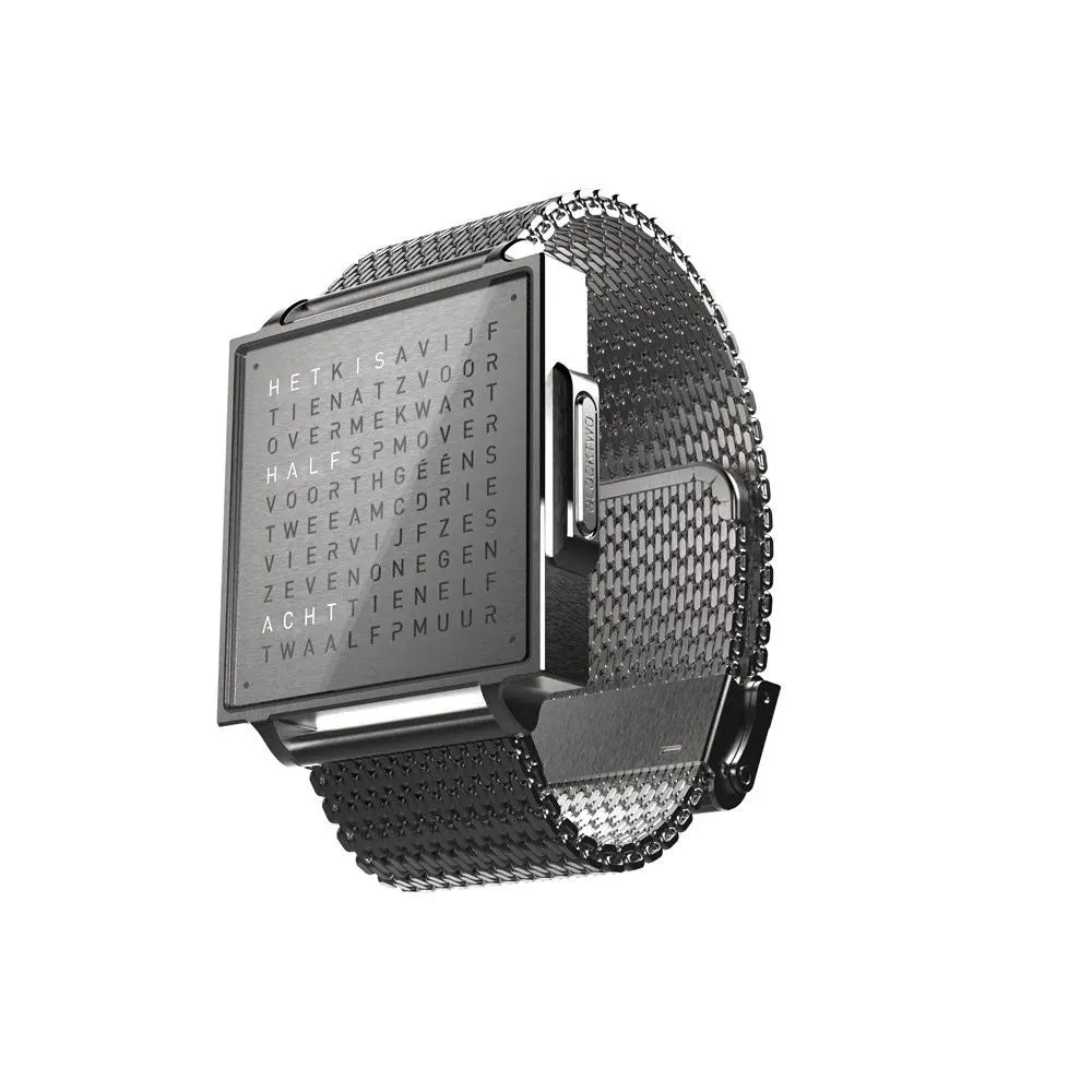 QLOCKTWO horloge 38 mm Grijs QW38NL3BRBMBRN