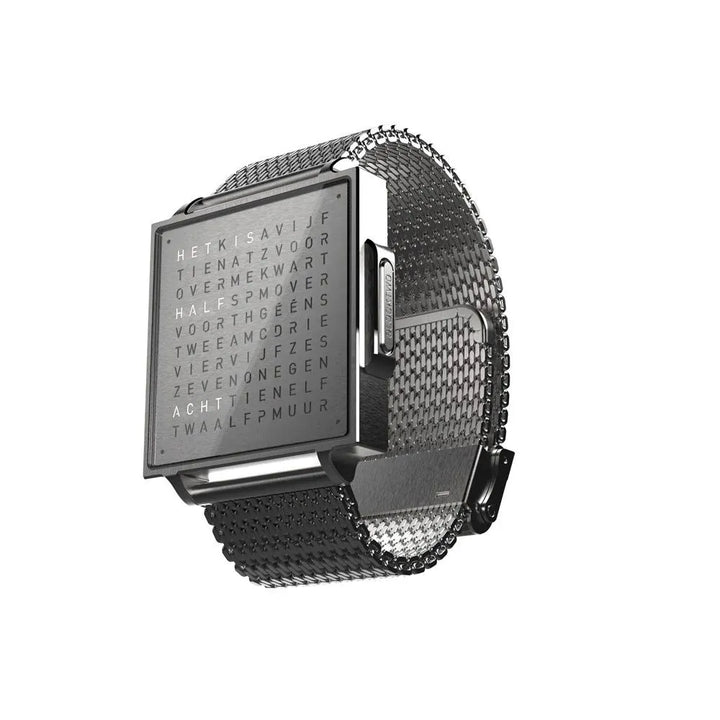 QLOCKTWO horloge 38 mm Grijs QW38NL3BRBMBRN