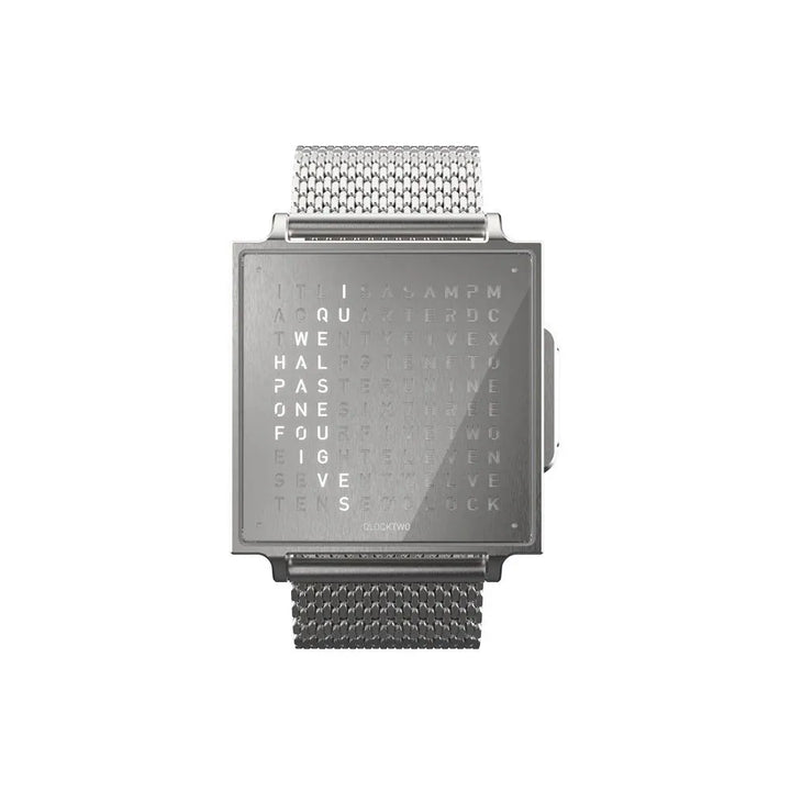 QLOCKTWO horloge 38 mm Grijs QW38NL3BRBMBRN