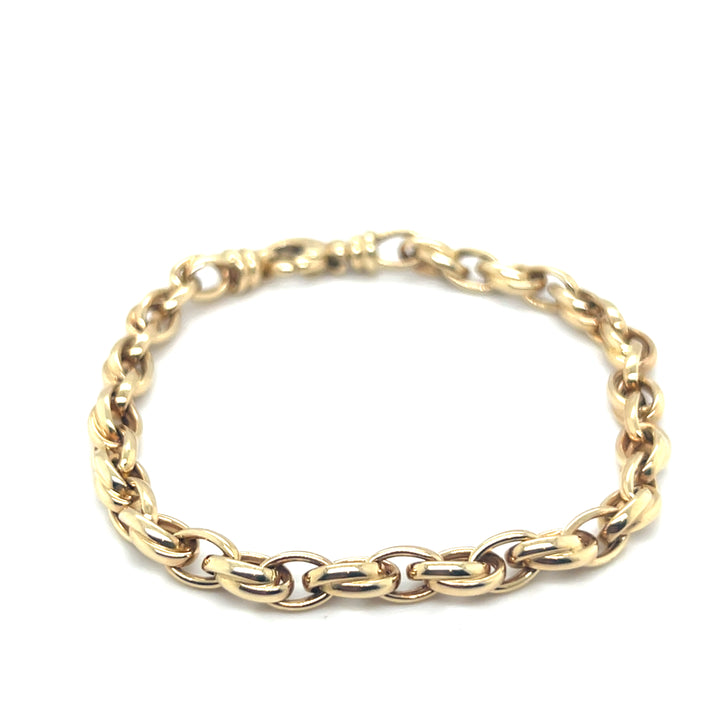 **14 Karaat Geelgouden Armband – Ovale Dubbele Schakel 20 cm x 6 mm**